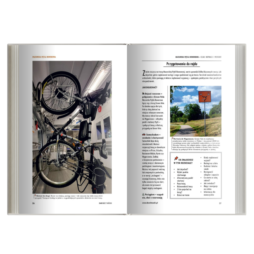 Zestaw Mazurska Pętla Rowerowa. Przykładowe strony przewodnika