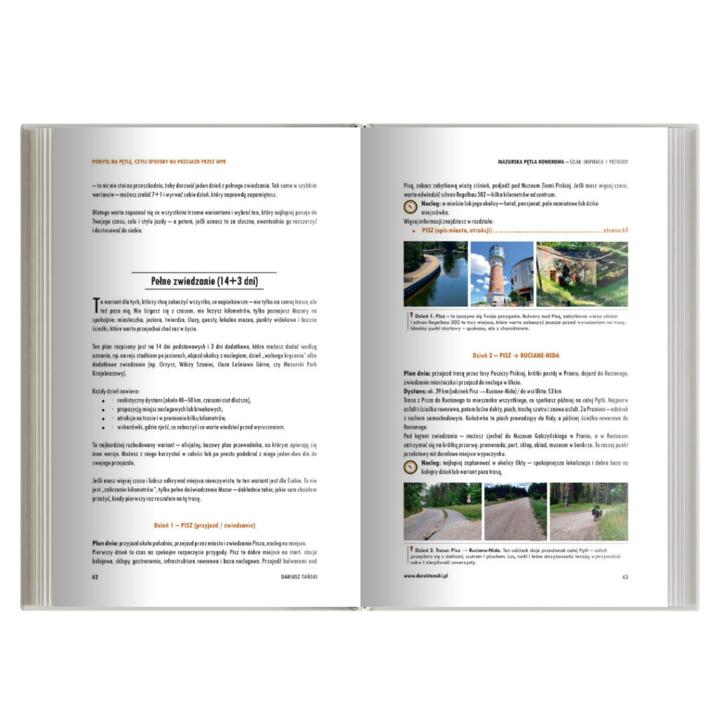 Zestaw Mazurska Pętla Rowerowa. Przykładowe strony przewodnika
